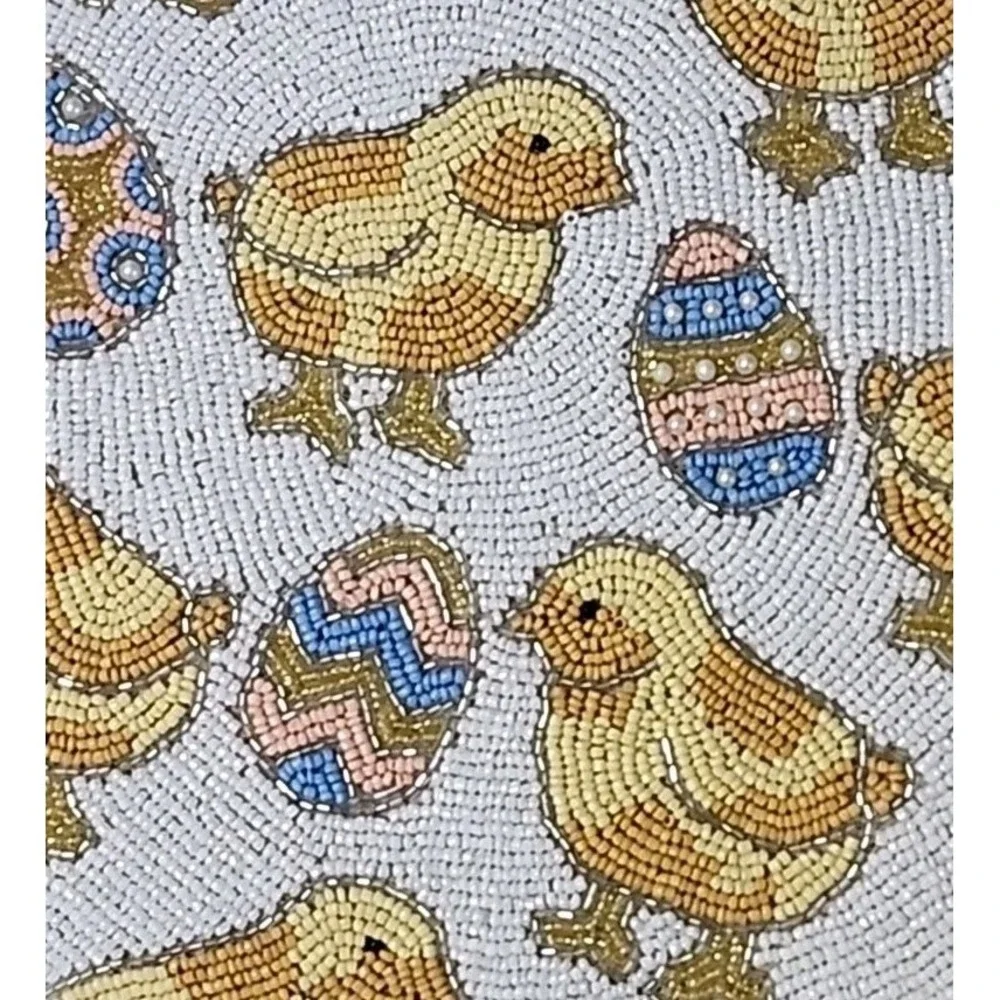 Easter Eggs Chicks Beaded Placemat‎ Placemats Charger Round 15